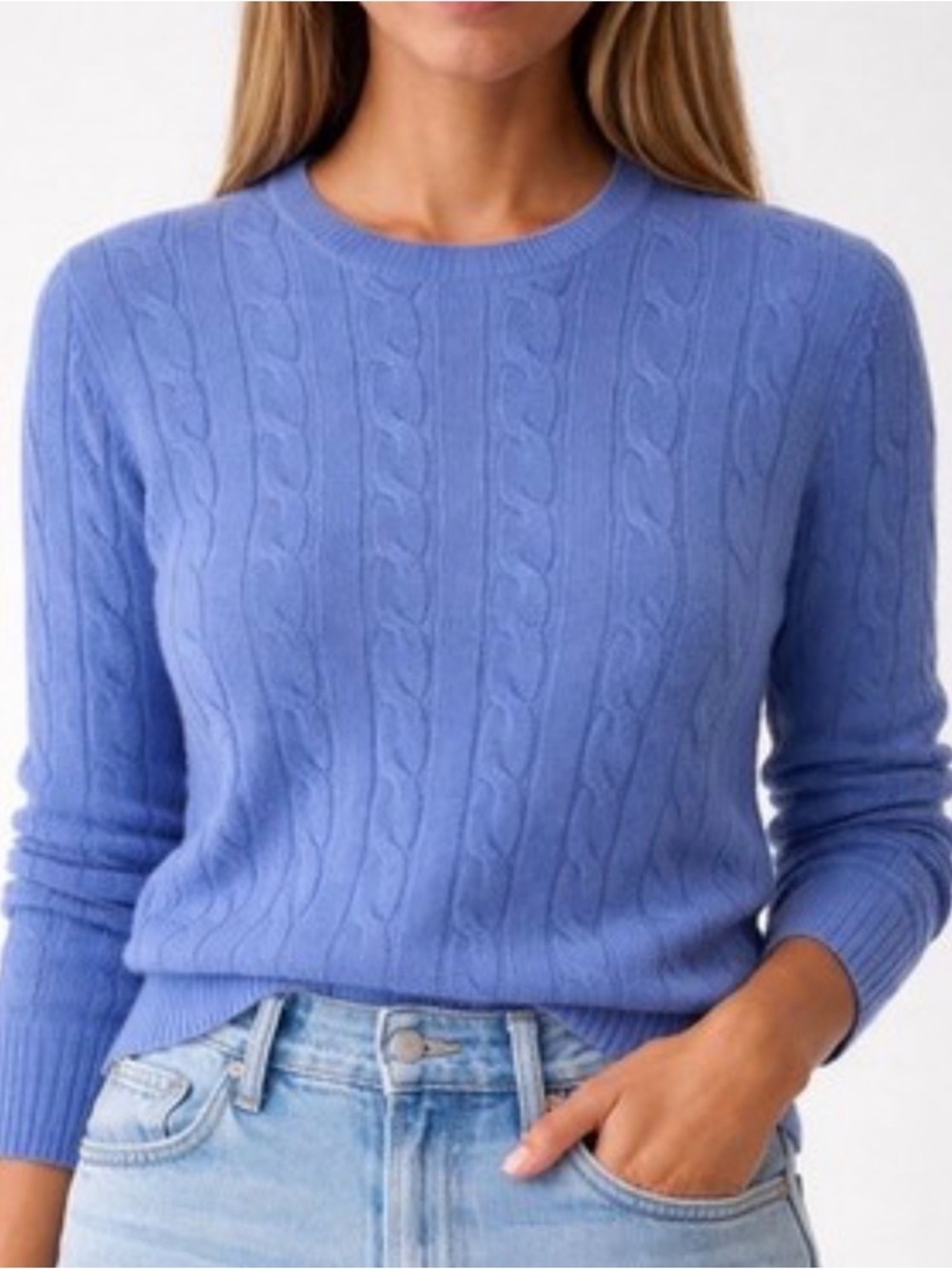 Polo Ralph Lauren Women’s 100% Cashmere Cable Knit Sweater Sz XS/P Blue NWOT
